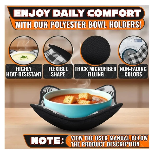 4 Piece Microwave Bowl Holder Set 7.5 X7.5 Inch