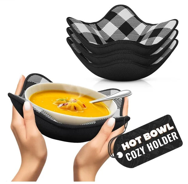4 Piece Microwave Bowl Holder Set 7.5 X7.5 Inch