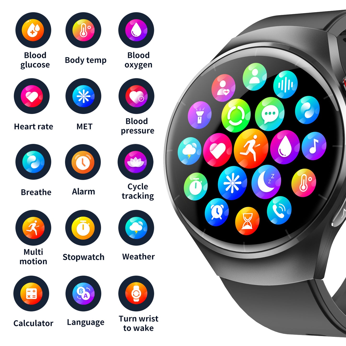 Fashion Smart Watch For Men Women Healthy Mornitoring Ips Screen Fitness Tracker With Bluetooth Call IP67 Waterproof Heart Rate Sleep SpO2 Monitor Pedometer Multiple Sports For Android IOS