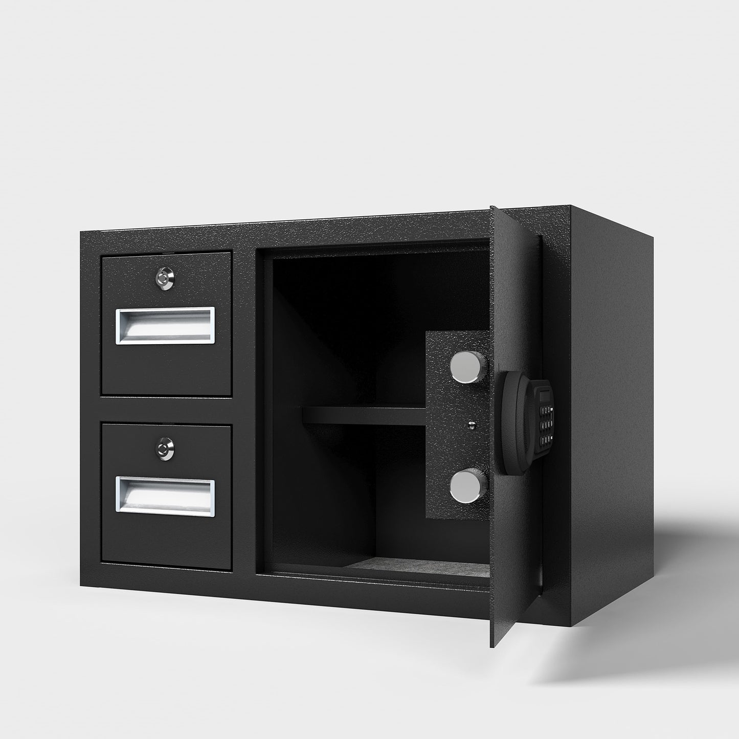 Steel Security Safe And Lock Box With Electronic Keypad - Secure Cash, Jewelry, ID Documents, Black,1.85 Cubic Feet