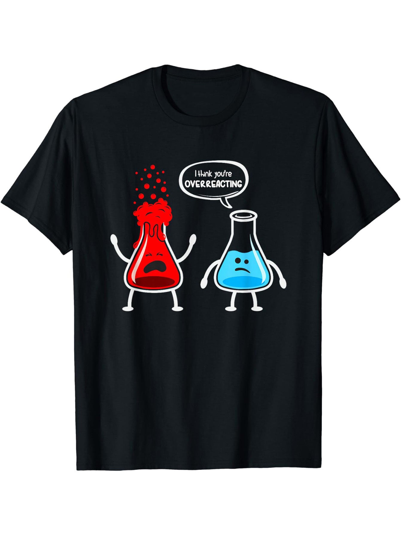 Funny Cartoon Chemical Bottle Pattern Men's Elastic Short Sleeved Round Neck T-shirt, Summer Outdoor