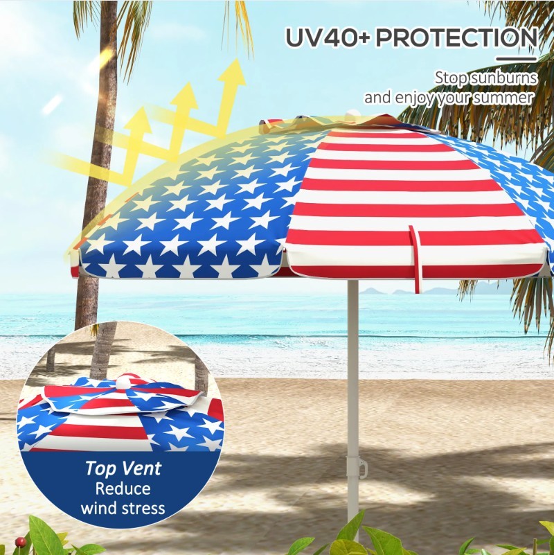 Ventilated And Foldable Beach Travel Umbrella