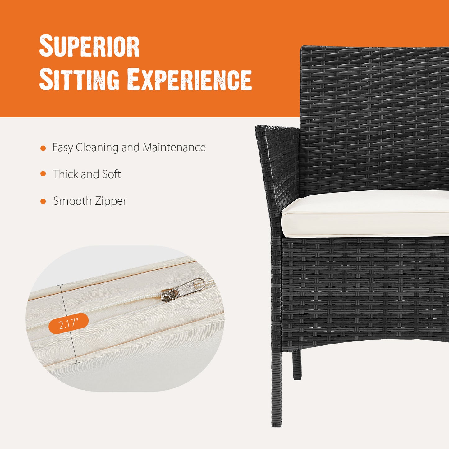 Patio Furniture Set 4 Pieces, Outdoor Furniture With Glass Table, Weaving Wicker Rattan Patio Chairs For Garden, Terrace, Porch, Lawns